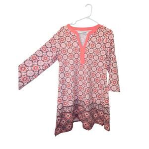 Lands End 3/4" Sleeve Patterned Dress Women's Size Medium